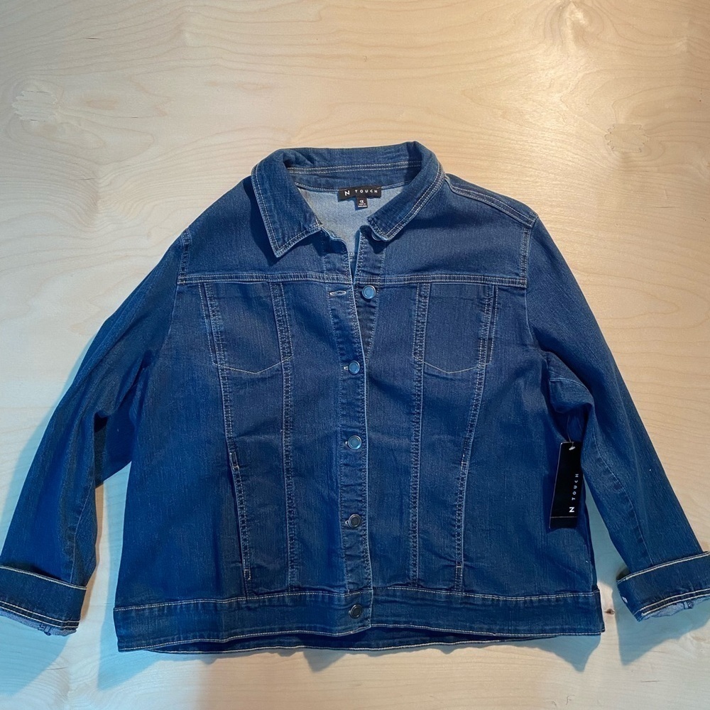 N Touch Medium Wash Jean Jacket 1X (GV)